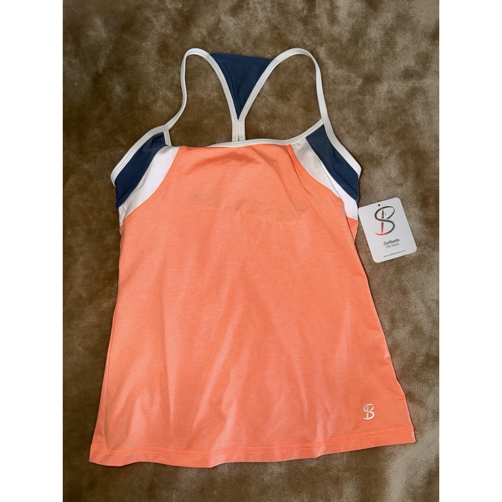 New Sofibella Athletic Tank Top Size XS Peach UV Protection Antibactrial